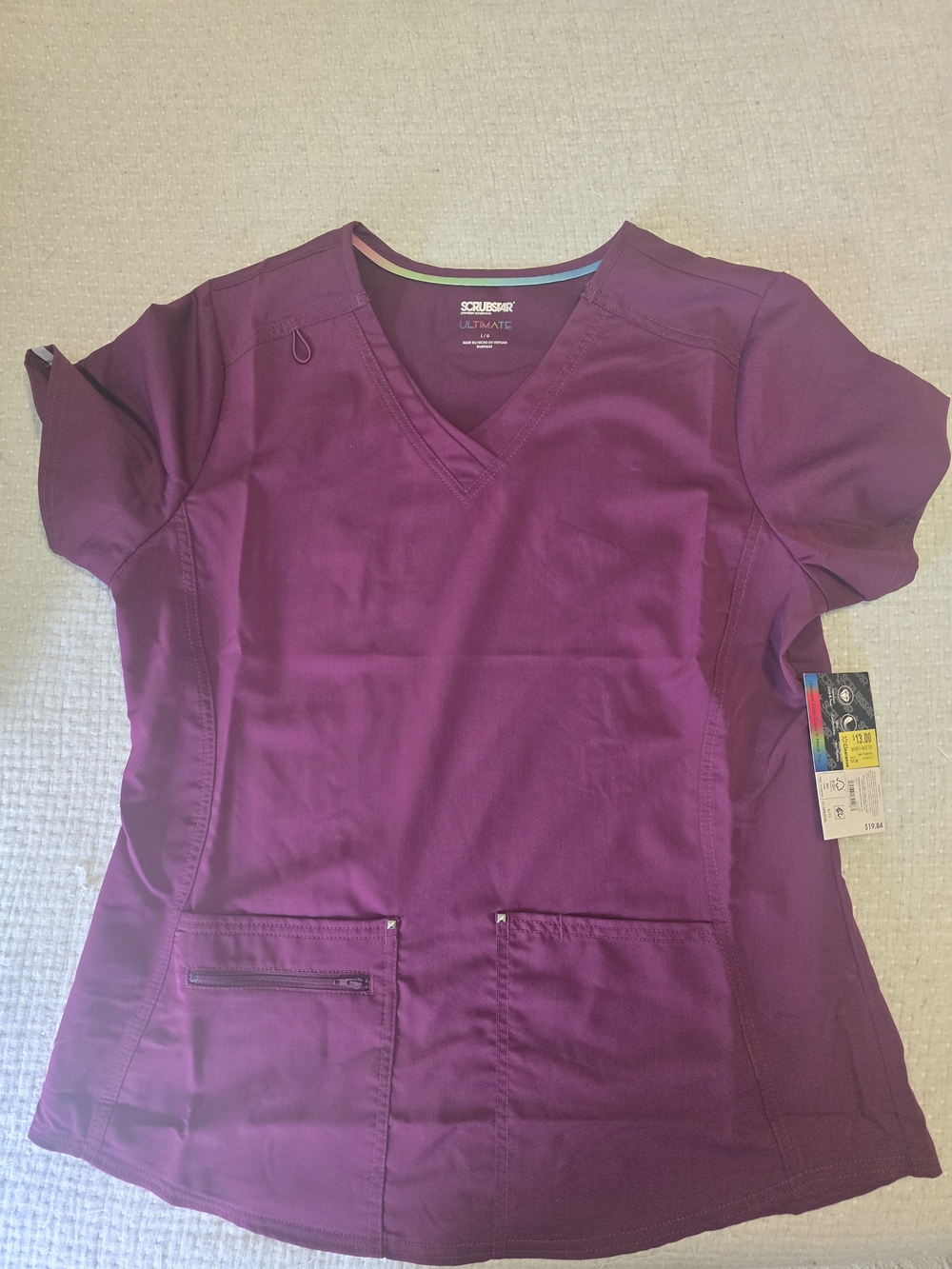 Scrubstar Women's V-Neck Scrub Top in Plum